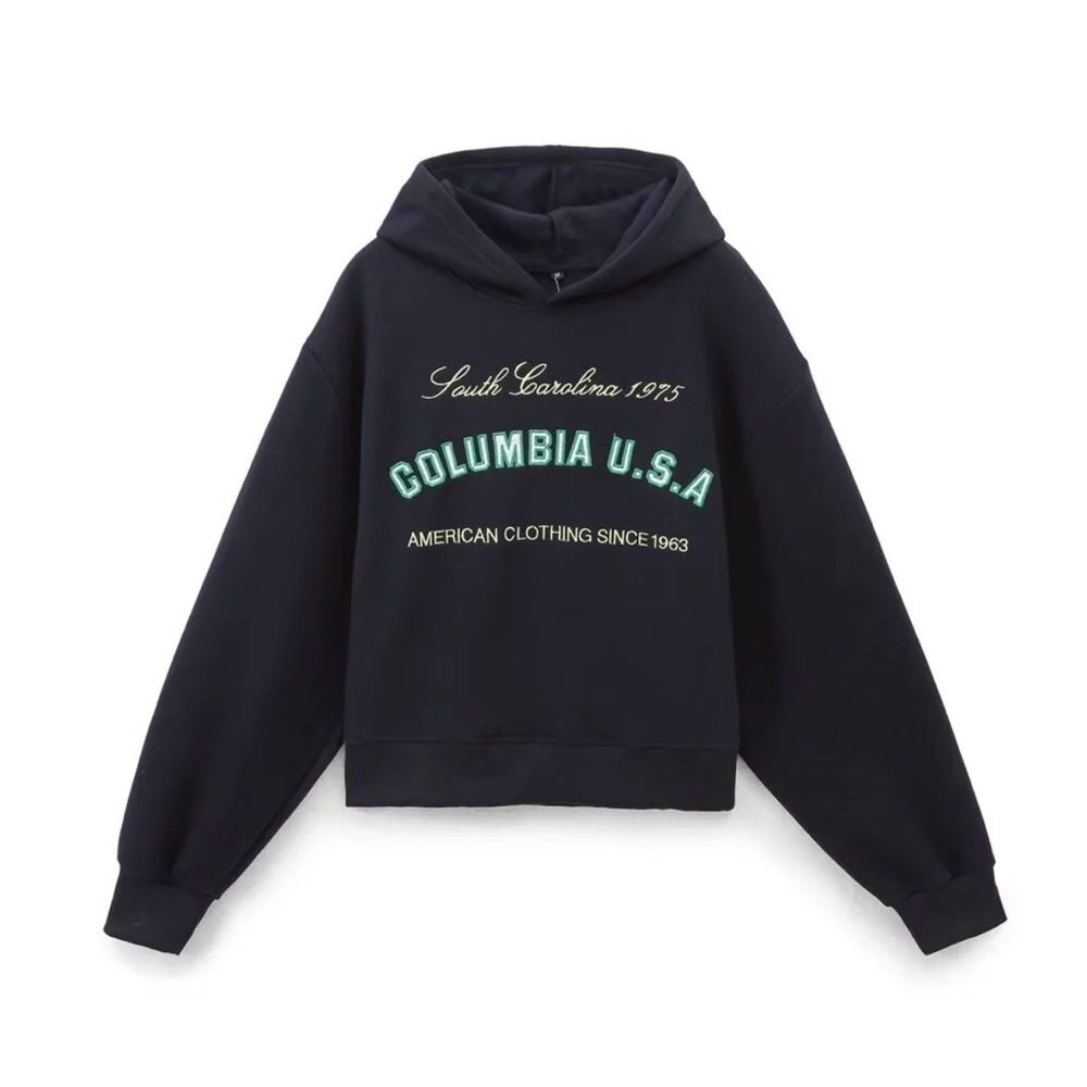 Zara Navy Columbia Hoodie - Picture 1 of 4